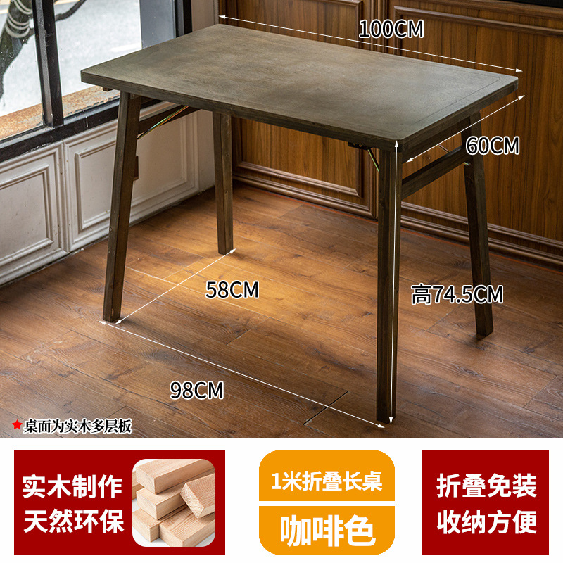Mesa redonda de apartamento pequeño simple mesa cuadrada plegable de madera maciza retro sala de estar balcón hogar mesa de centro mesa de comedor mesa de café mesa de comedor