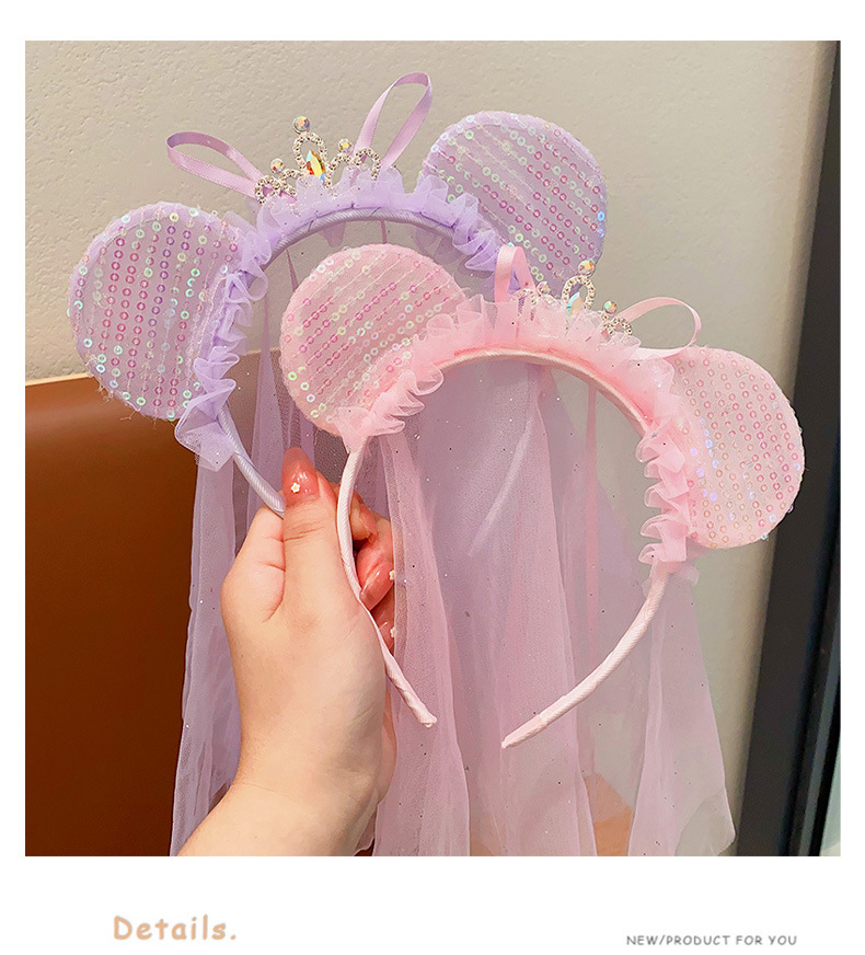 Girl's Princess Cute Crown Lace Pearl Hair Band display picture 3