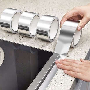 Thickened Waterproof Stickers, Oil-Proof Kitchen Stove Sink Gap Self-Adhesive High Temperature Resistant Aluminum Foil Beautiful Seam Bathroom Sealing Strip