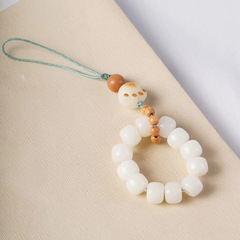 白玉菩提桶珠DIY炭燒爪爪款手機掛件掛飾 7×9男女念珠廠家批發