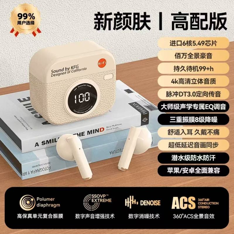 柏林之声无线蓝牙耳机2025新款复古相机款运动高音质降噪超长续航|undefined