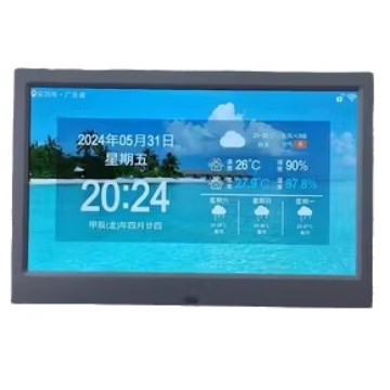 영원한 달력 새로운 WIFI 일기 예보 벽 전자 시계 농업 달력 알람 시계 데스크탑 디지털 사진 프레임 장식품