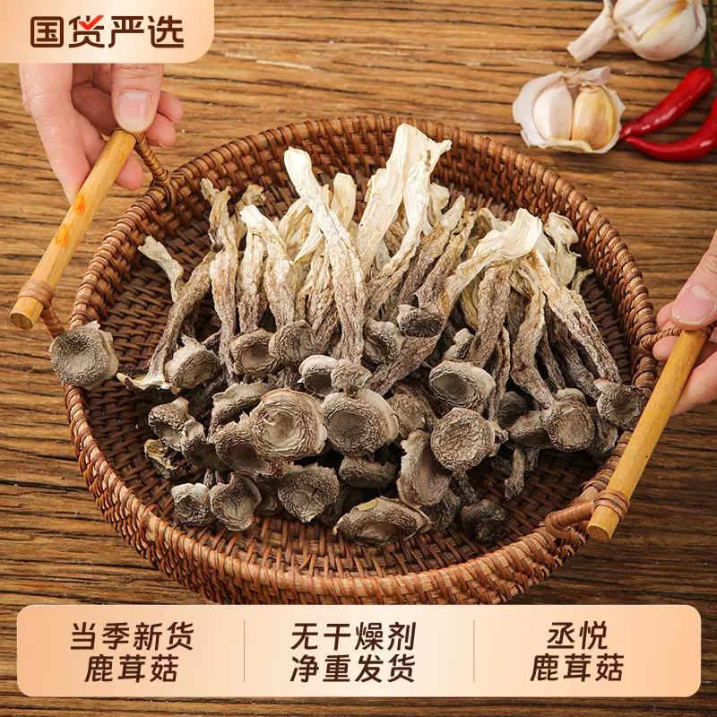 当季新鹿茸菇干炒腊肉农家特产脆脆菇净重炖汤煲汤冬菇