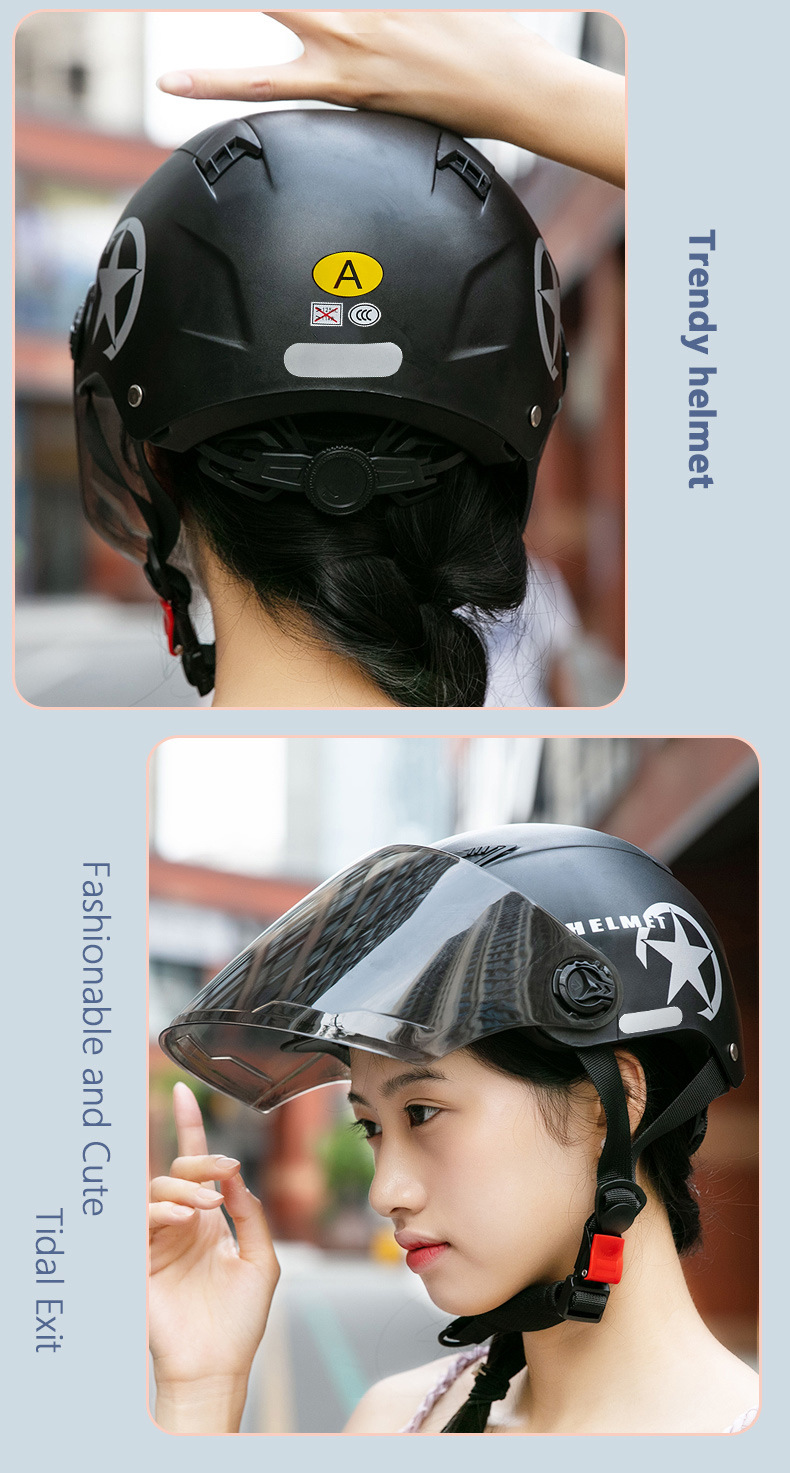 3C Certified Electric Vehicle Helmet, Motorcycle Safety Helmet, Cycling Half Helmet, Protective Commuter Helmet, Anti-Uv