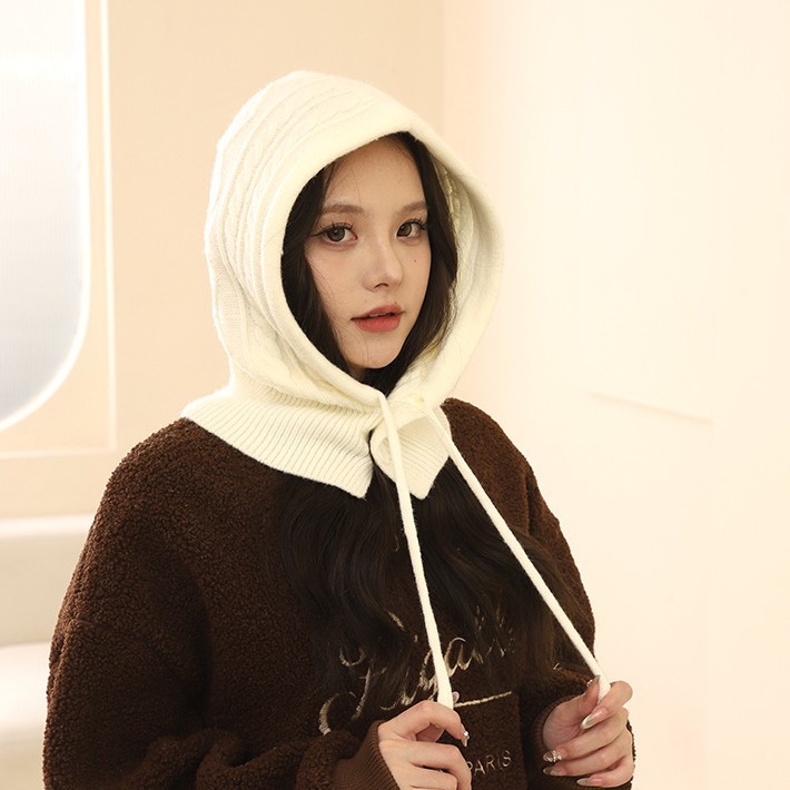 cashmere women's thickened knitted with a collar for both autumn winter warmth and windproof versatility._voghion.com