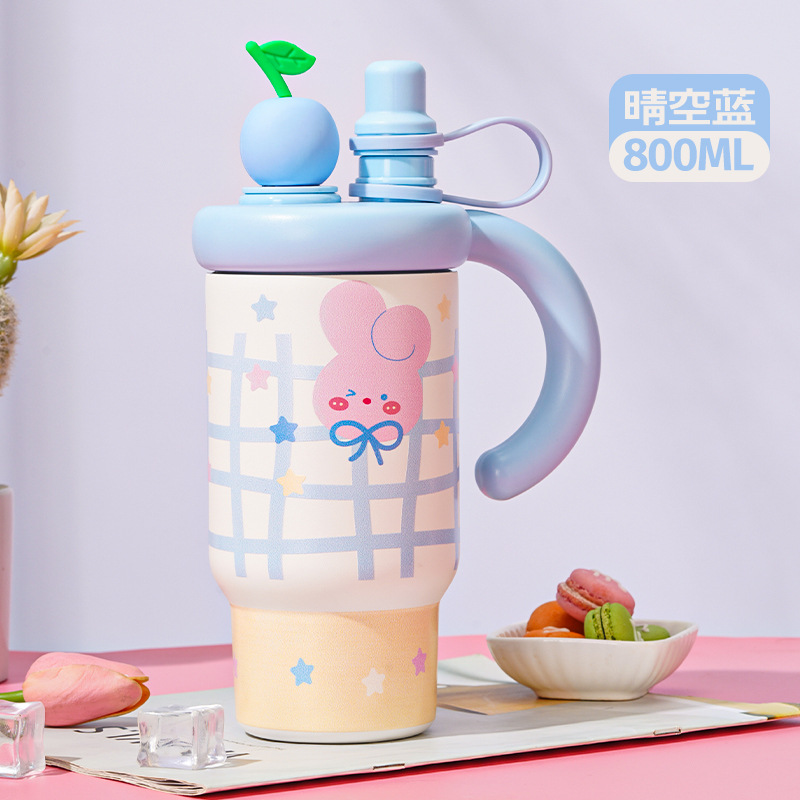 Taza de aislamiento térmico de alta capacidad, taza de hielo 316 taza de paja, taza de agua potable de oficina doméstica, taza de aislamiento térmico de alta capacidad