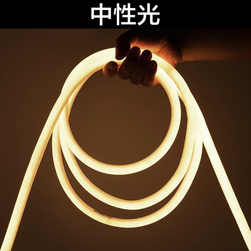 led柔性220V360度圆形发光灯带高亮120灯户外防水亮化广告霓虹灯|undefined