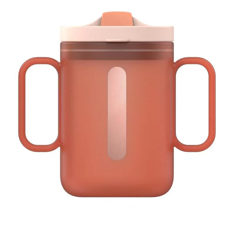 Vaso para leche de bebé HeGuo con escala, vaso con pajita para mezclar leche, beber leche y agua, vaso de aprendizaje anticaídas