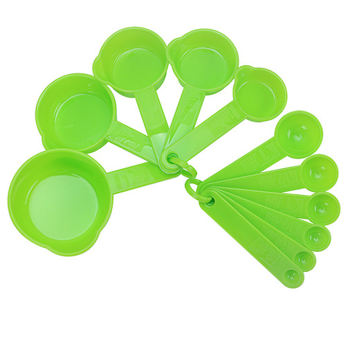 Kitchenware distribution, manufacturer wholesale plastic PP measuring spoon 11-piece set, measuring spoon marked with scale, baking DIY tools