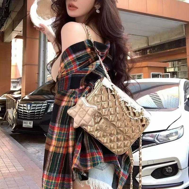 빈티지 격자 무늬 폴로 칼라 긴 소매 셔츠 여성용 봄과 가을 한국 스타일 작은 남자 중간 길이의 느슨한 셔츠 코트 탑