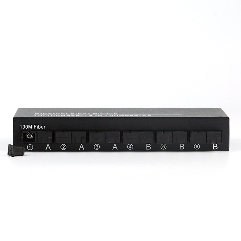 A 100Mbps 6G 2T Ethernet switch, single-mode single-fiber fiber optic transmitter/receiver for video surveillance, one unit of photoelectric converter.