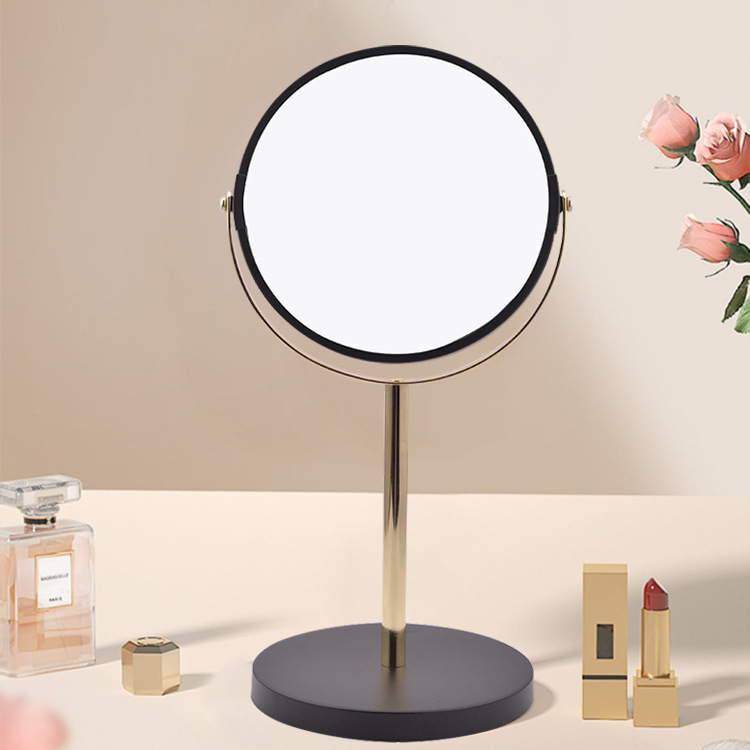 北欧简约台式双面梳妆镜3倍高清放大化妆镜酒店家居宿舍可旋转