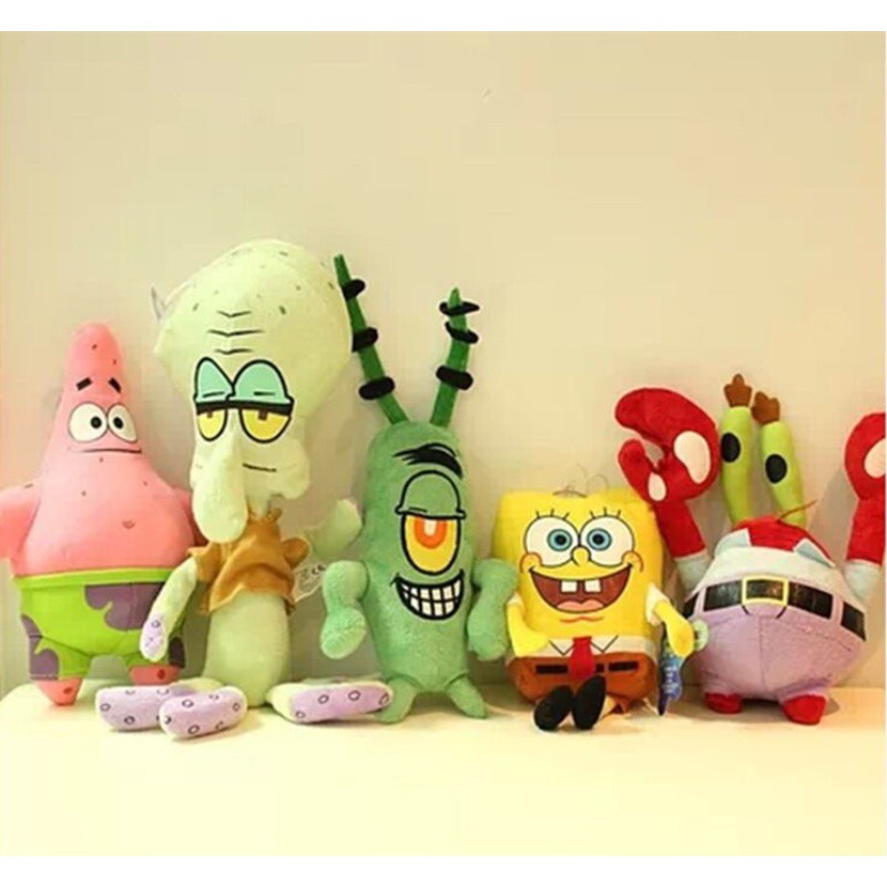 Spongebob Family Full Set Doll Plush Toy Patrick Squidward Sandy Doll Children's Day Gift