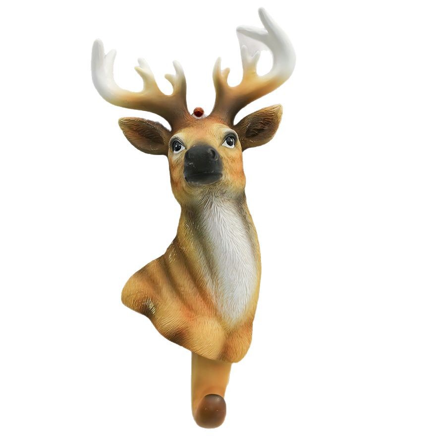 Foreign trade for animal deer head wolf head resin hook wall porch decoration cartoon animal head coat and hat hook