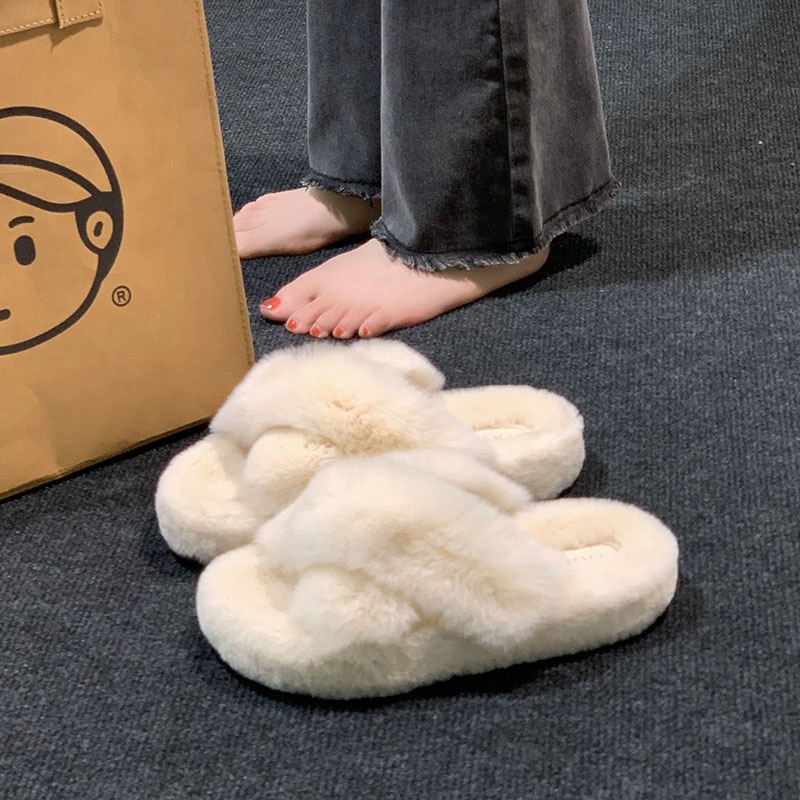 두꺼운 바닥 4CM 크로스 화이트