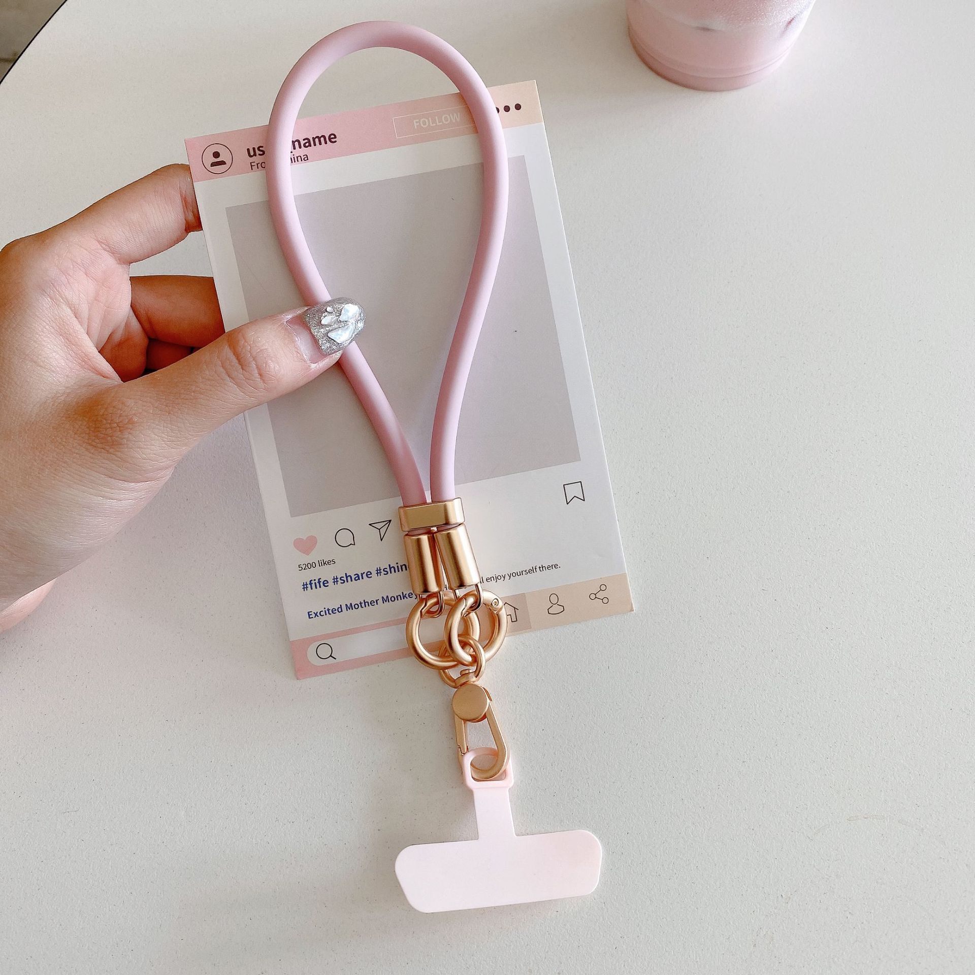 Silicona líquida cordón corto para teléfono móvil junta pulsera corta funda para teléfono móvil anti-pérdida para exteriores cadena de muñeca cuerda corta