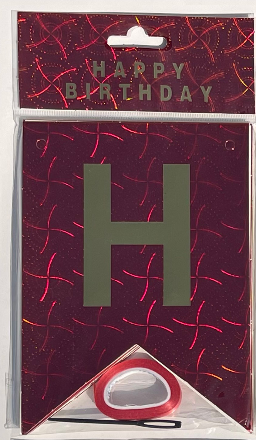 HAPPY BIRTHDAY fiesta de cumpleaños en inglés diseño diagonal de bandera de cola de mermaid letras banderas de color