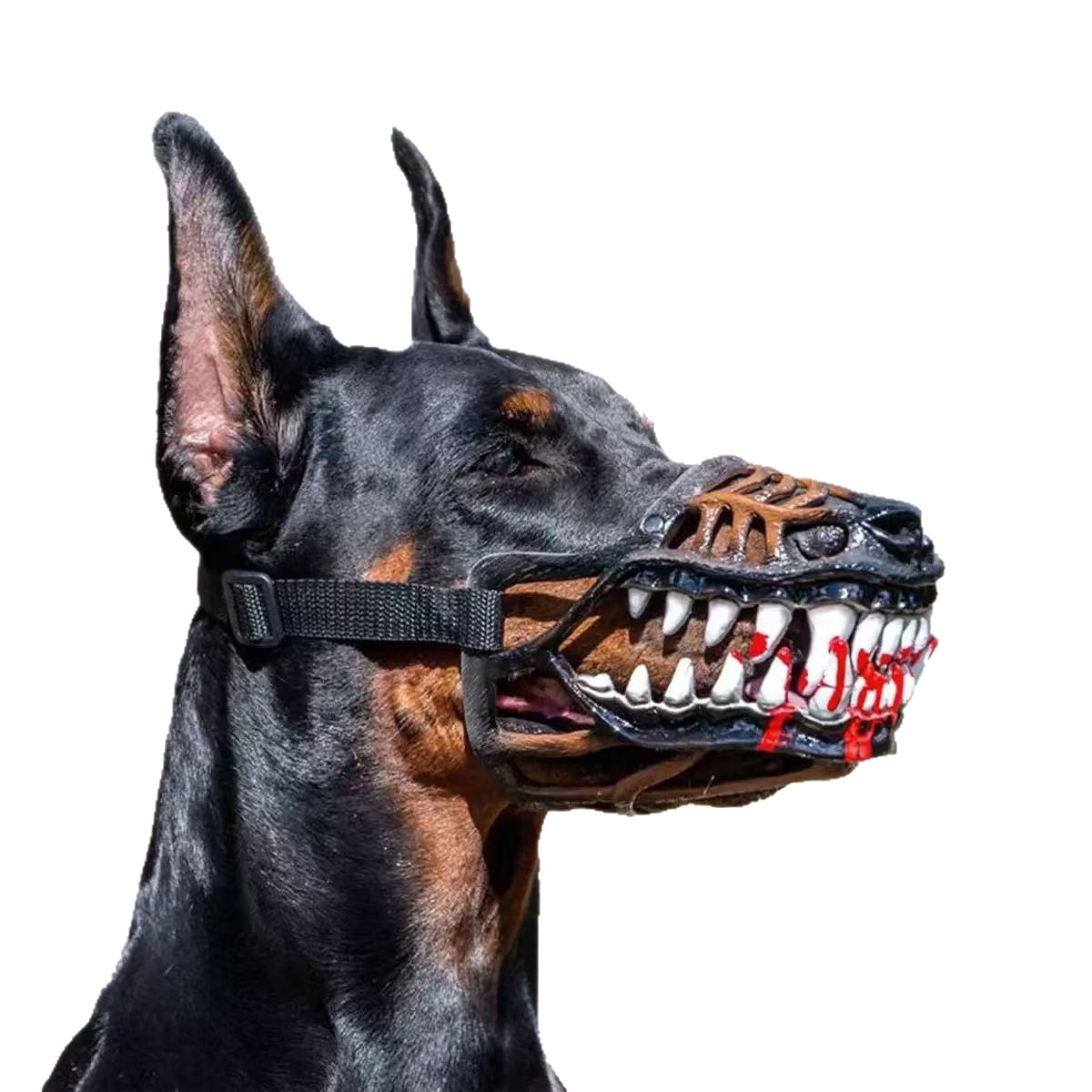 Animal de terror, cubierta de boca de sangre, dientes de látex, cubierta de cabeza de Halloween, habitaciones embrujadas, accesorios extraños, suministro transfronterizo