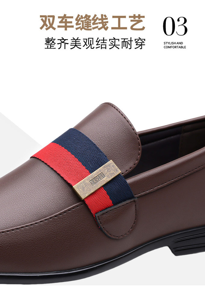 Giày lười nam da thật kiểu moccasin, mũi phẳng, đế bệt, thoáng khí — nâu, đen chi tiết 10