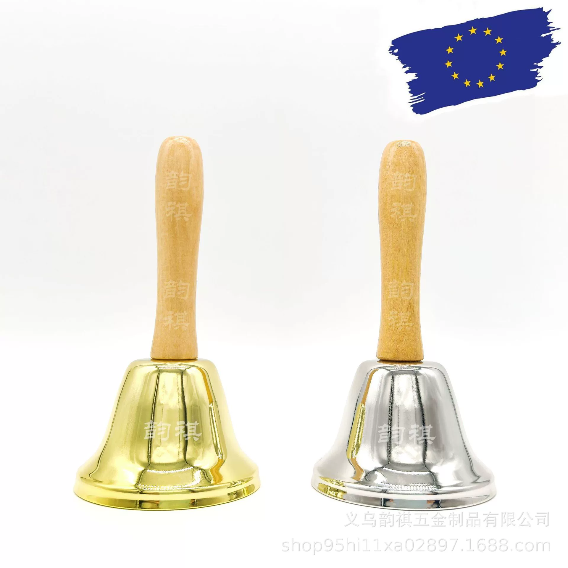 Фабрика источника 65 мм, экспортируемая в ЕС, высококачественные часы с деревянной ручкой, экологически чистая рождественская ручная погремушка может использоваться в качестве ROHS