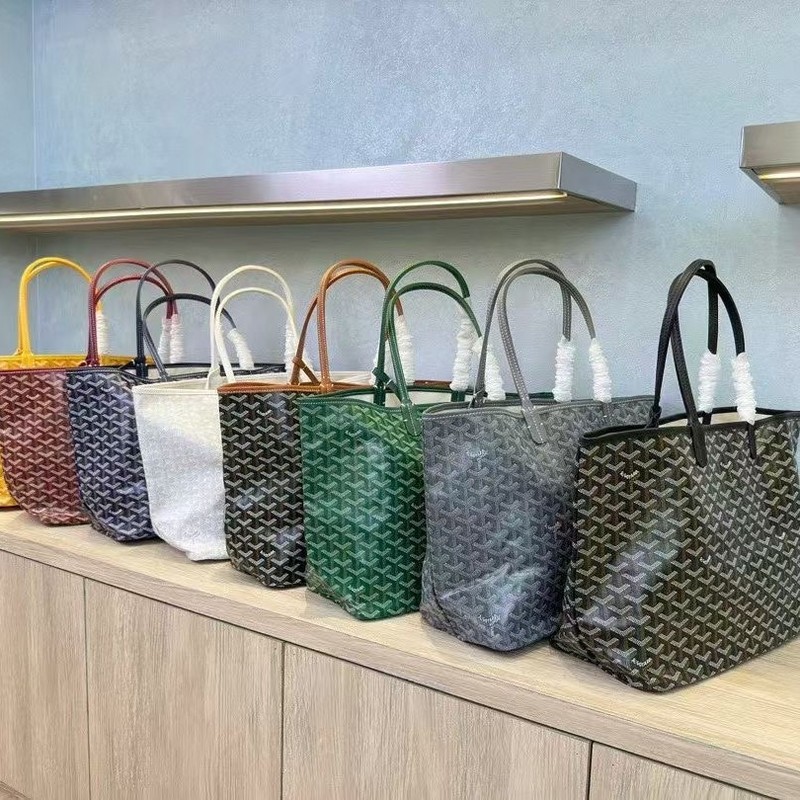 Goyard/戈雅牛皮荔枝纹棉麻托特包Tote子母包潮流复古单肩手提包|undefined