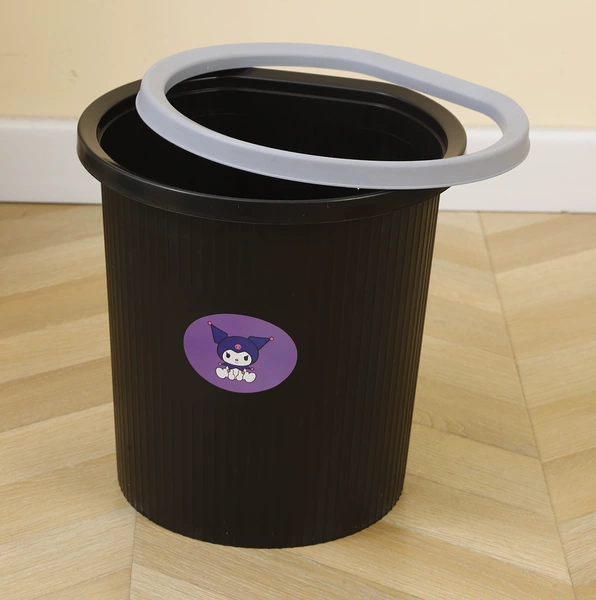 Black garbage can