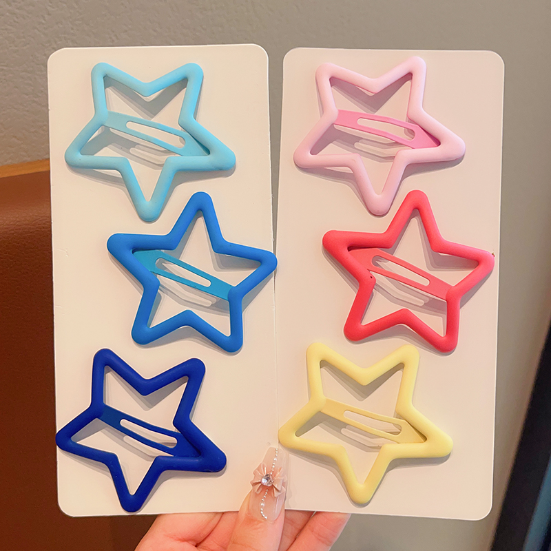 Caramelo de color estrella para niños pinzas de cabello chapa niñas lindas pinzas de cabello chapa niñas lindas caballo pequeño