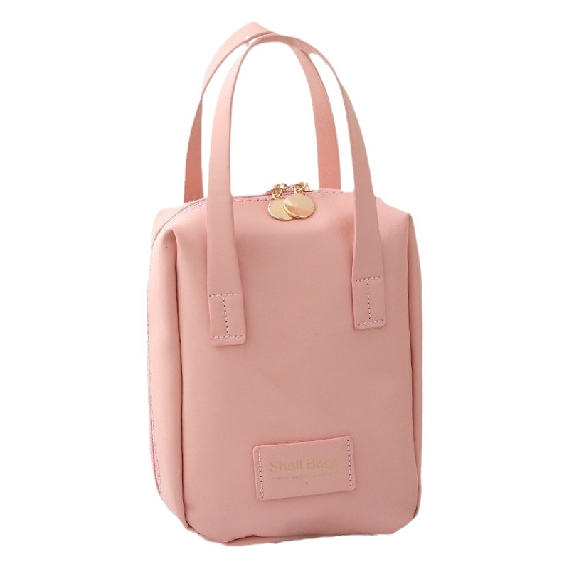 Shell bolsa de cosméticos portátil de gran capacidad de almacenamiento de maquillaje bolsa impermeable rojo neto de alta apariencia bolsa de cosméticos