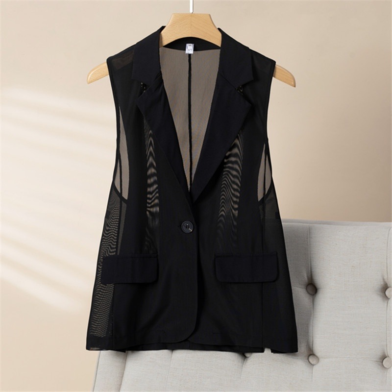 Chaleco de mujer de verano 2026 nuevo estilo de diseño de moda corto delgado corto V collar clip con nicho mujer