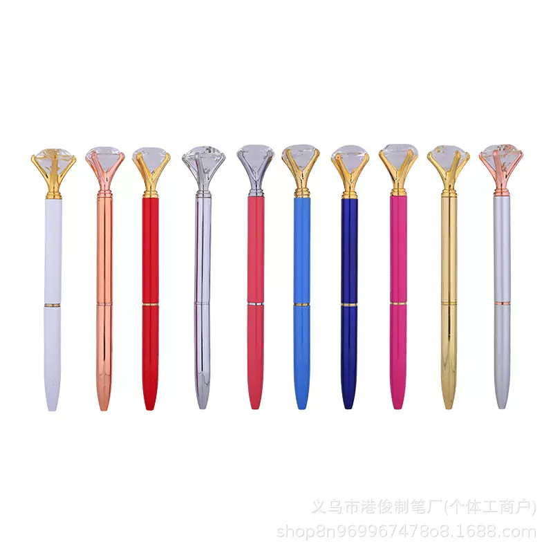跨境大钻笔金属笔圆珠笔 企业广告笔圆珠促销笔礼品水晶笔钻石笔