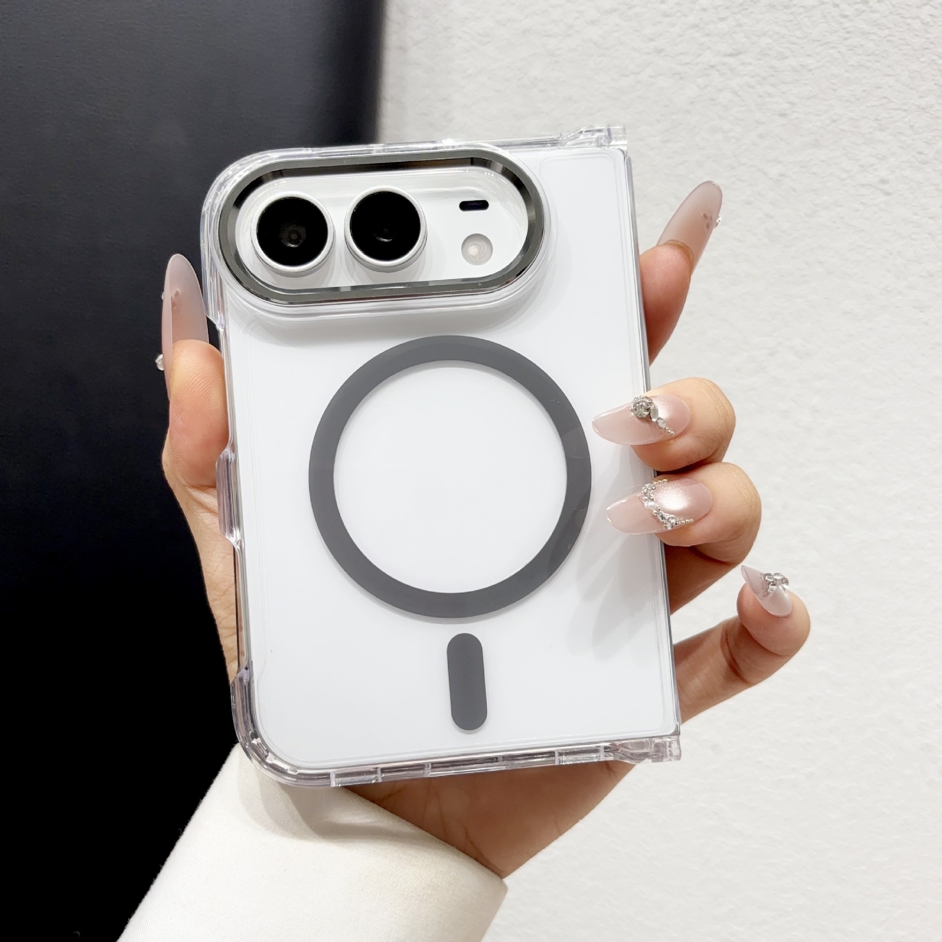 Funda Magnética para Celular Plegable iPhone Duo 18 Duo de Acrílico Transparente Anti-caídas