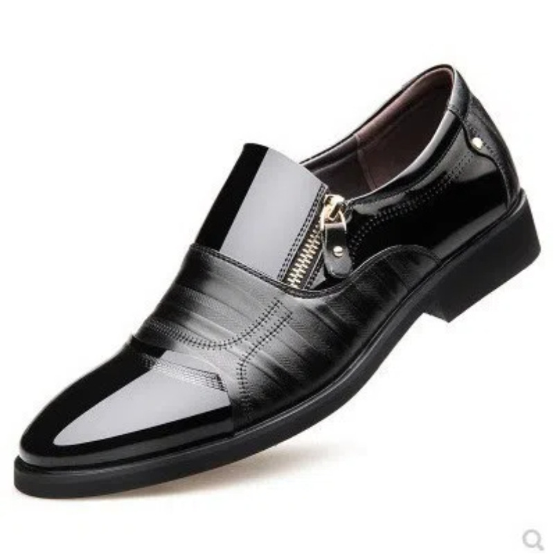 Men's Leather Shoes Trendyy Men's British Brown Pointed Toe Cut Out Slip-Ons Business Casual Leather Shoes Formal Wedding Breathable Leather Shoes
