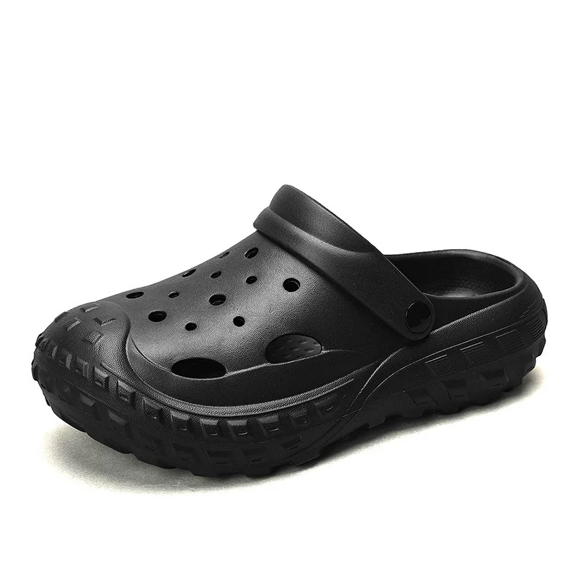 Слоистые Crocs обувь для пар, мужские садовые обувь высокая подошва для одежды на лето, противоизносостойкие пляжные сандалии и тапочки