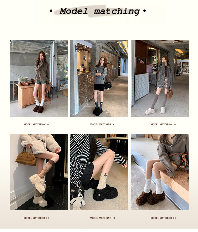 Dép bông Birkenstock đế trong siêu dày nữ, lót lông cừu ấm áp, mũi nhọn len cừu, form bao bọc — Lớp lót nhung đen, Lớp lót nhung màu nâu, Lớp lót đơn màu trắng nhạt, Màu đen một lớp chi tiết 5