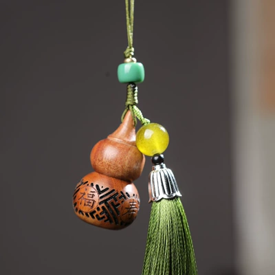 Car hanging, Longevity Wish Hollow-Out Treasure Bottle - rosewood-gourd-sachet-diffuser-with-tassel