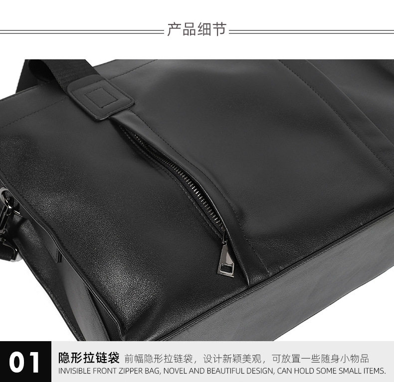 Túi xách tay nam da bò thật đựng laptop 15,6 inch 40×13×29 cm — Túi nhỏ màu đen không bên, Màu Đen Cỡ Nhỏ Có túi bên, Túi không bên cỡ lớn màu đen, Màu đen lớn có túi bên chi tiết 23