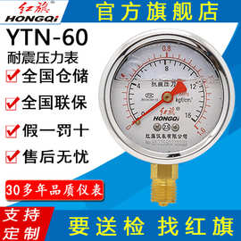 红旗牌仪表YTN-60/YN-60抗震压力表充油压力表负压表 耐震压力表