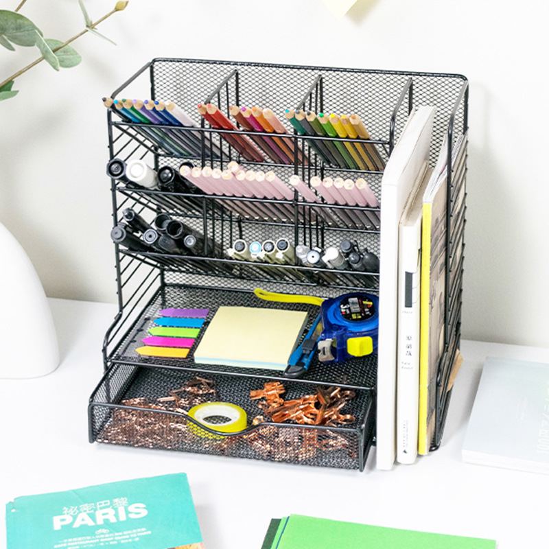 Archivador de Metal para Suministros de Oficina, Almacenamiento Multifuncional de Documentos, Papelería, Soporte para Libros, Diseño de Nueve Compartimentos image 5