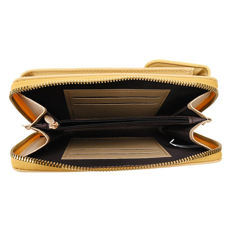 Fábrica preferida transfronteriza en stock al por mayor bolsa de teléfono móvil bolsa de mensajero de las mujeres bolsa de hombro billetera larga multifuncional