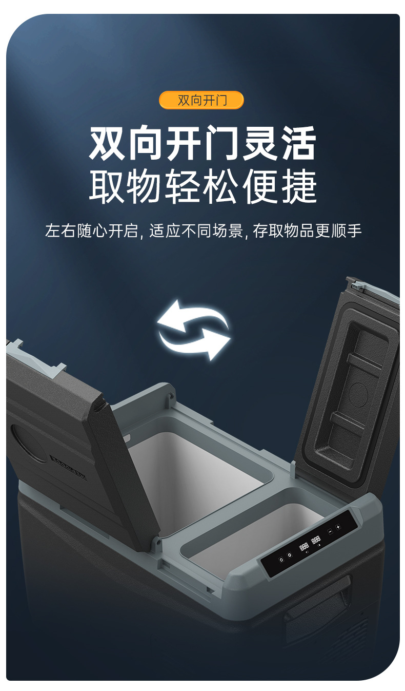 2025 New Model Ice Tiger Car Refrigerator with Dual Temperature Control, Dual-Use for Refrigeration and Freezing, Large Capacity, Suitable for Both Car and Home Use