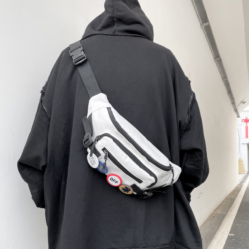 Single shoulder bag 2021 new pattern Waist pack fashion Messenger Bag badge decorate Canvas bag