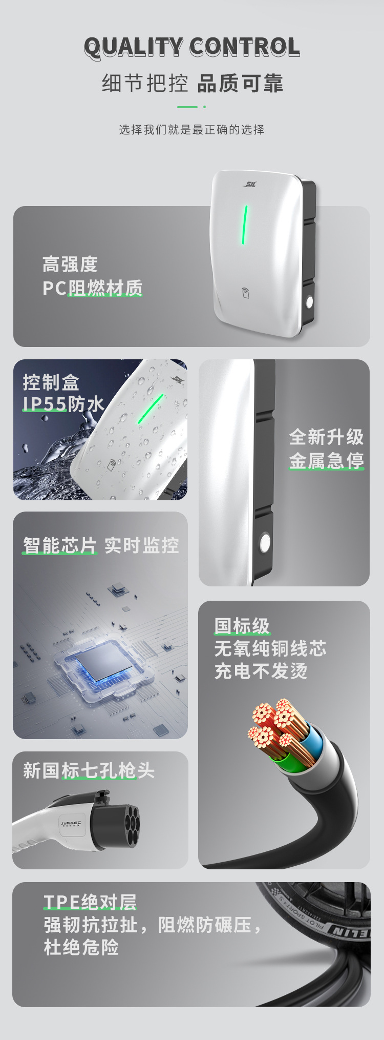 National Standard 3C Certified New Energy Electric Vehicle Charging Station 7Kw Household Ac 32A Byd Fast Charging