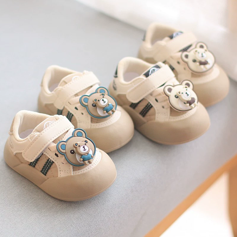 Детская обувь для малышей весной и летом детская обувь мягкая подошва противоскользящая 1 один 2-3 года мужская обувь осень кожаная обувь
