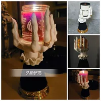 Cross-border new product witch hand candlestick resin ornaments joint hand tray crafts furniture desk decoration ready stock