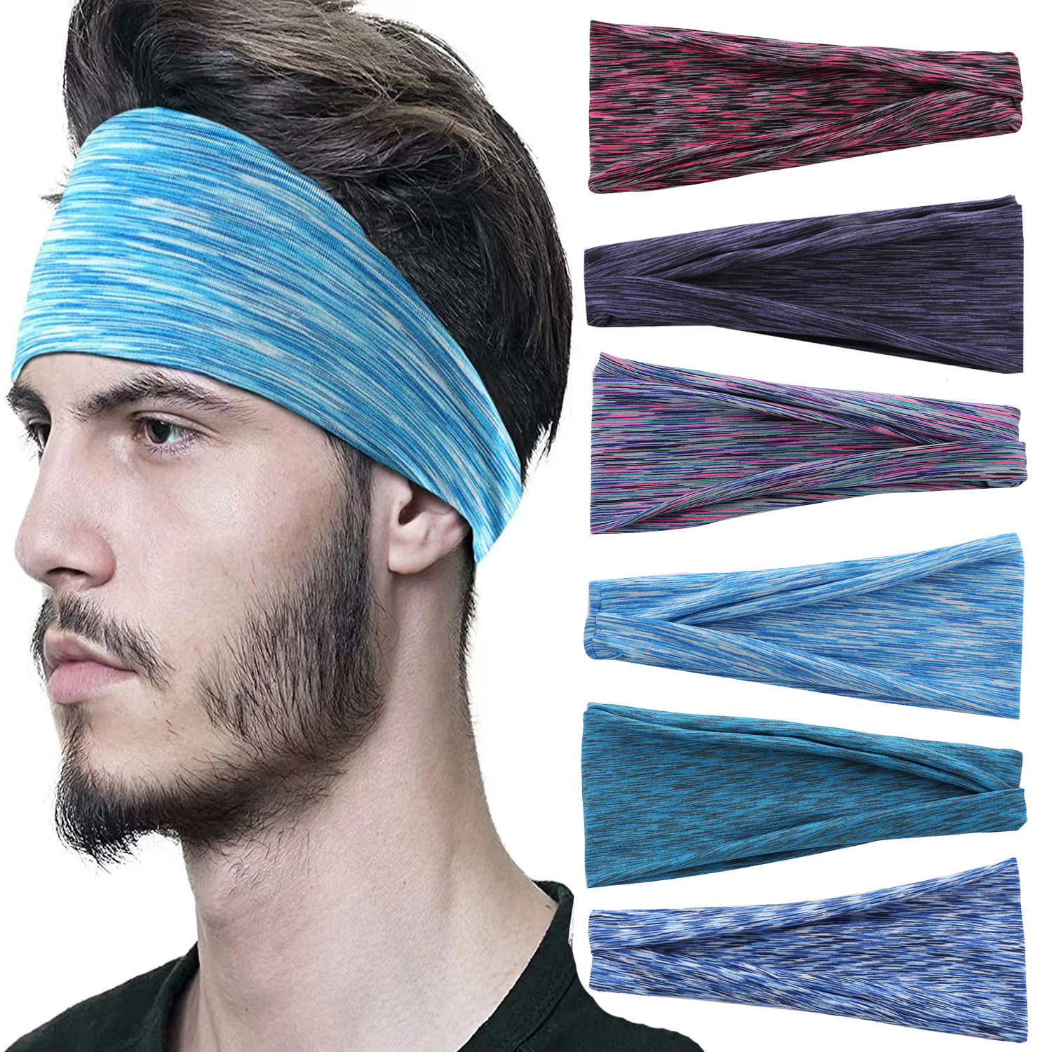 Fashionable sports men's basketball elastic headband for gym