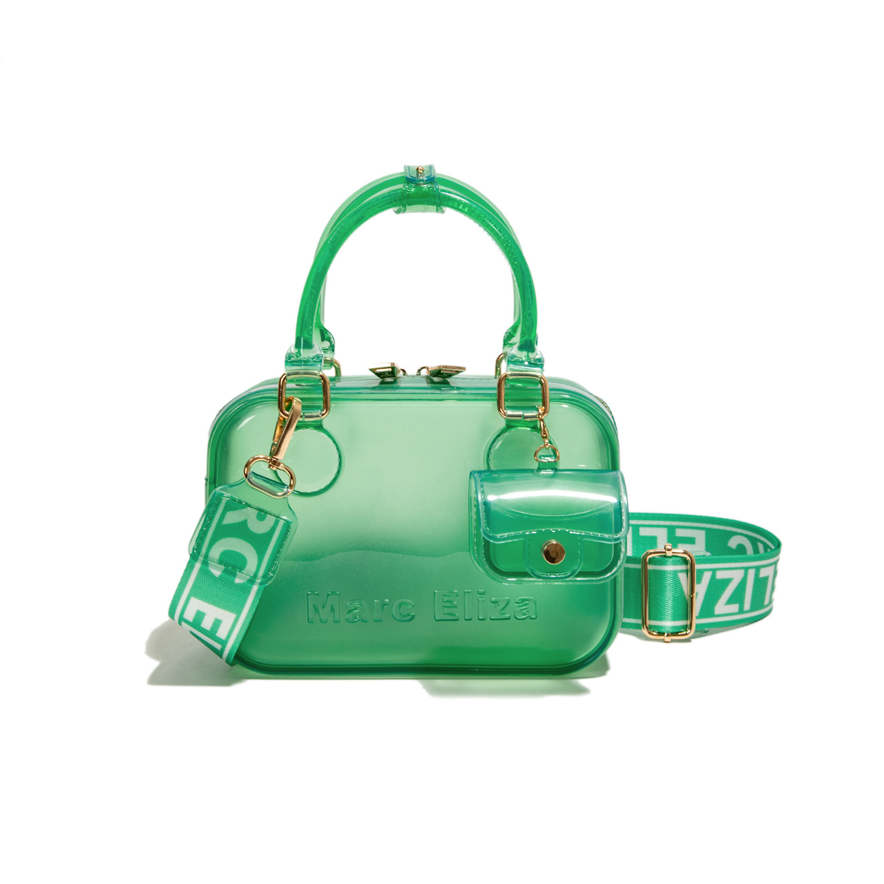 Estilo occidental transparente casual moda gelatina portátil pequeño bolso cuadrado femenino 2025 nuevo bolso bandolera de alta gama de todo fósforo