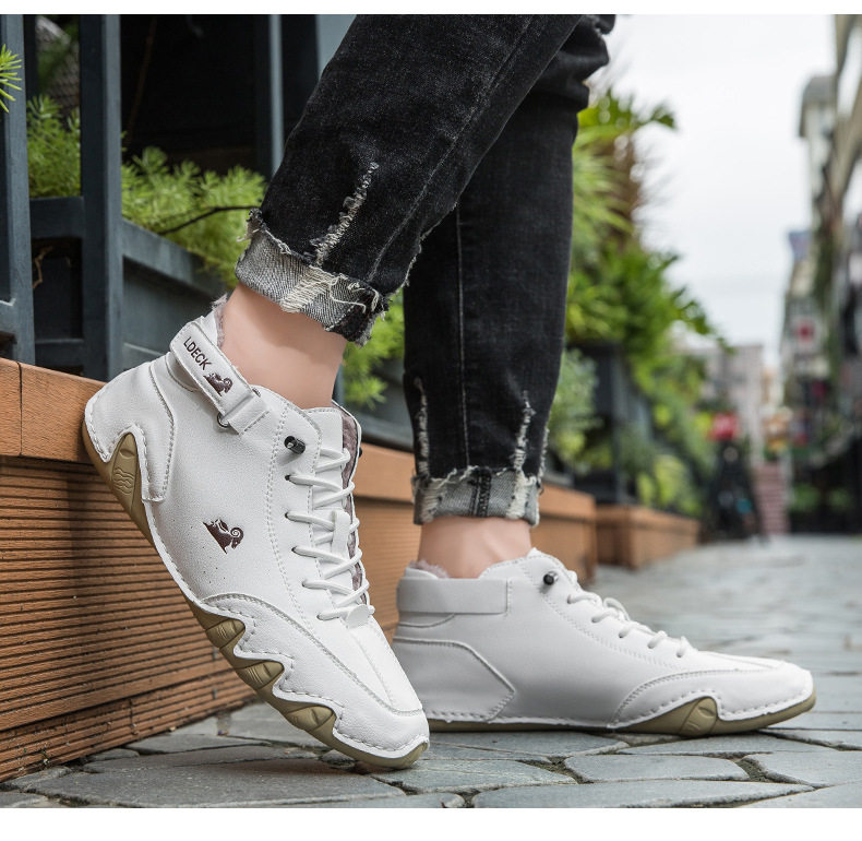 Bốt Martin nam cổ cao lót nhung giữ ấm, giày bông da lộn đế cao su chống trượt — C8008M kaki lót nhung, C8008M màu xám lót nhung, C8008M màu đen lót nhung, F8008M màu hồng lót nhung chi tiết 21