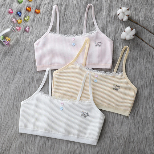 Developmental period underwear for girls, middle school students, camisole, elementary school students, cotton, and older children, comfortable and breathable tube top
