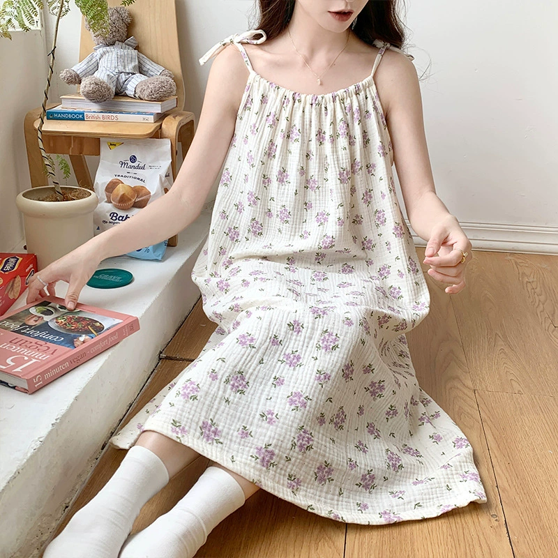 Summer cute pijama, long sexy gauze skirt, lifting effect, mid-length