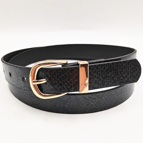 Small Batch Wholesale Cross-Border Serpent Pattern Women's Belt Simple and Versatile Jeans Accessory